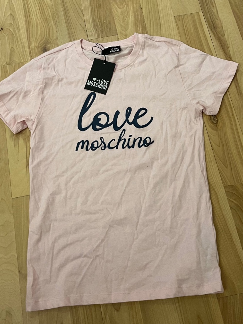 Love Moschino Pink Tee with Black Logo